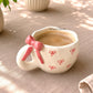 Blush bow plate cup set