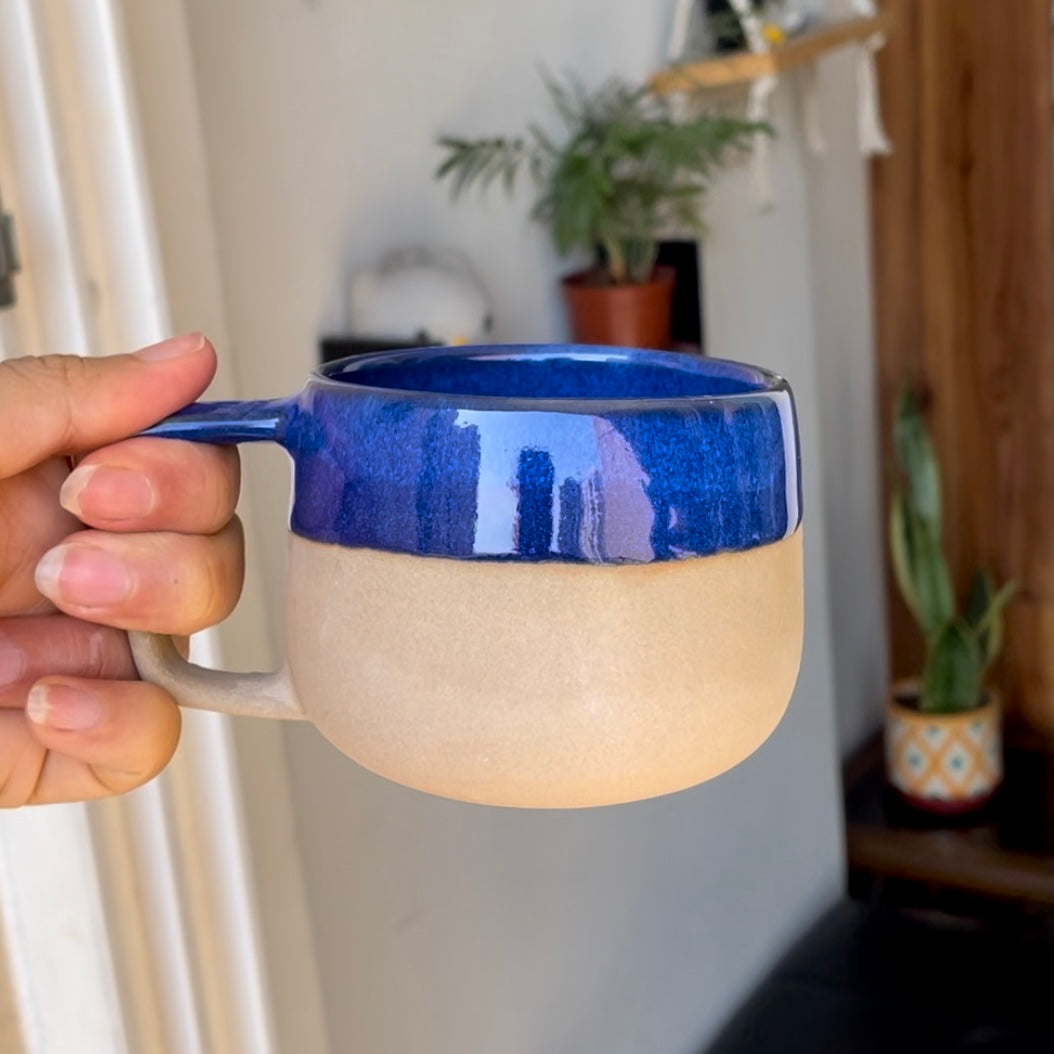 Set of 5 mugs- contrast colours (at the price of 4)