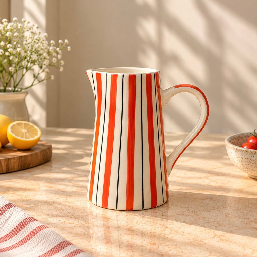 Orange Zesty Stripes Jug