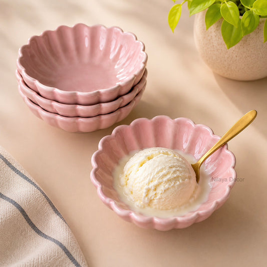 Floral Icecream dessert bowl pink