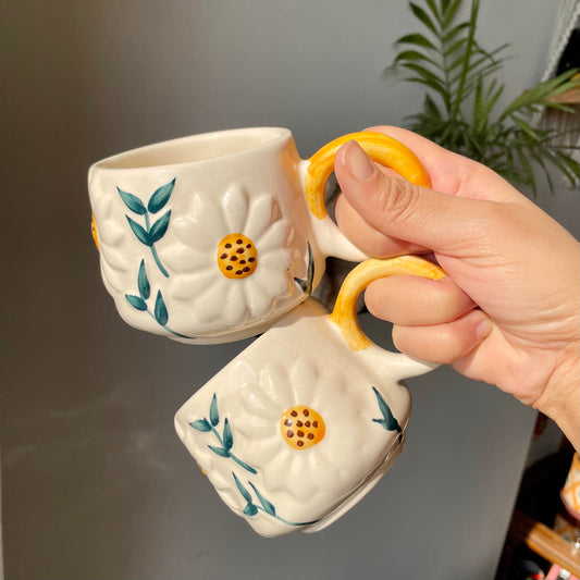 White Sunflower mug