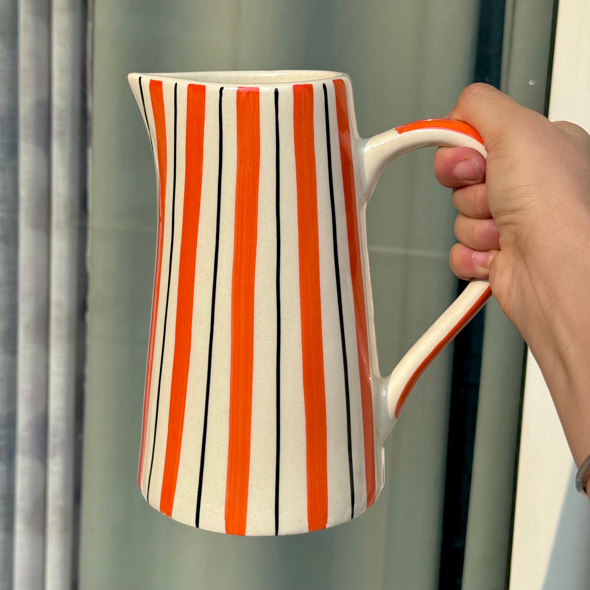 Orange Zesty Stripes Jug