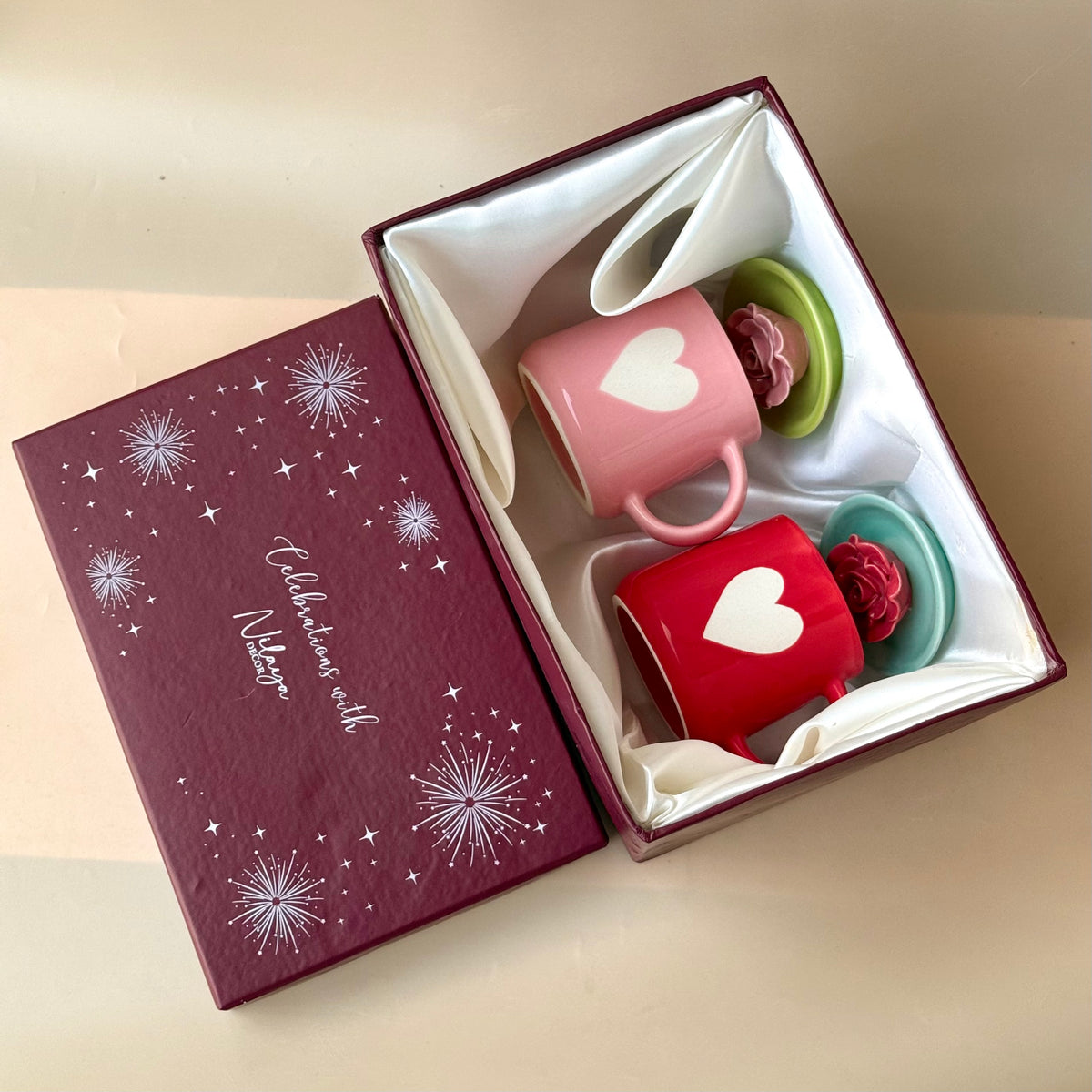 Love Bug Gift Box - 2 Mugs with 2 Agarbatti stand