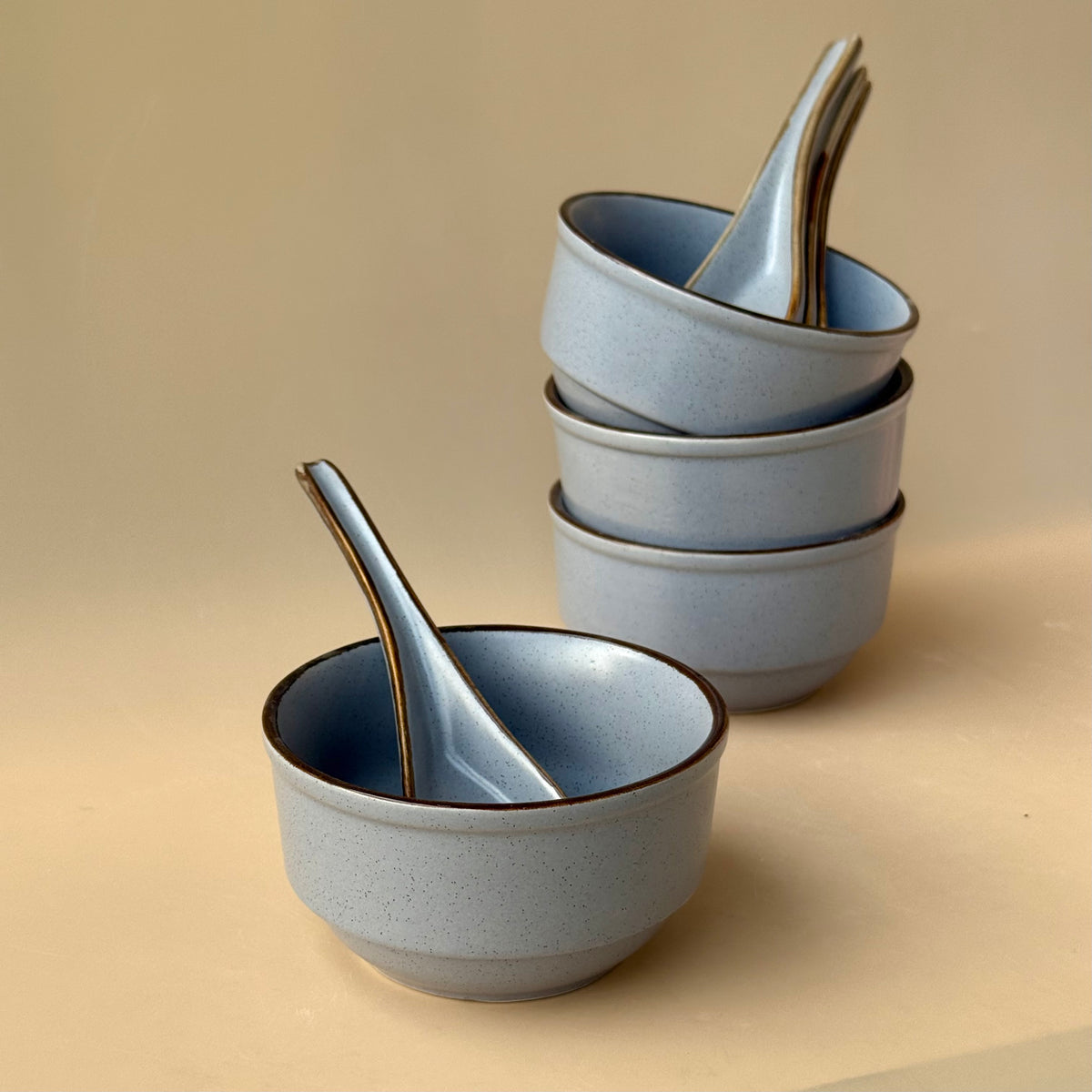 Grey Matte Soup bowl - Set of 4