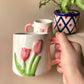 Pink tulip mug