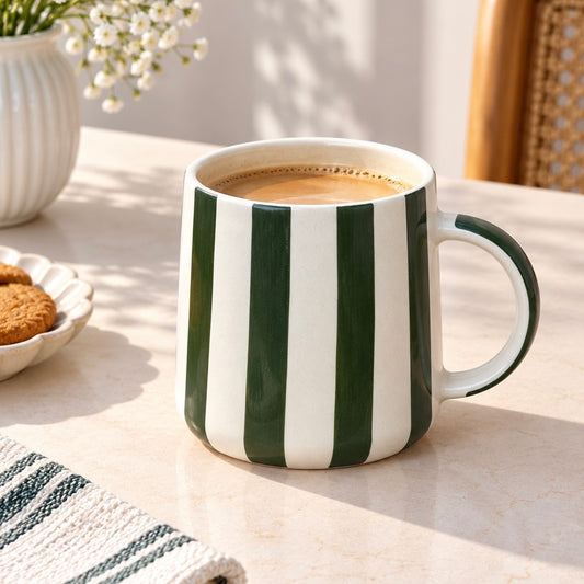 Stripes coffee mug - Olive Green