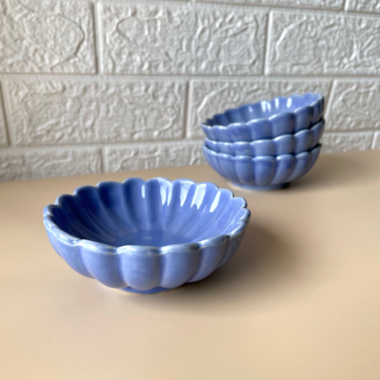 Floral ice cream bowl blue (BUY 1 GET 1 Free)