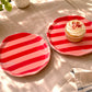 Candy stripe dessert plate