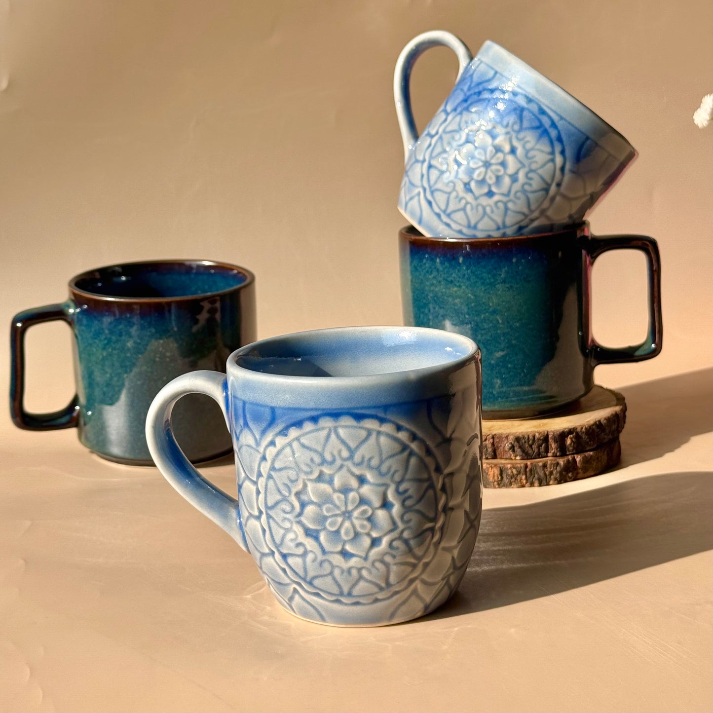 The Blue mood Quartet - set of 4 mugs