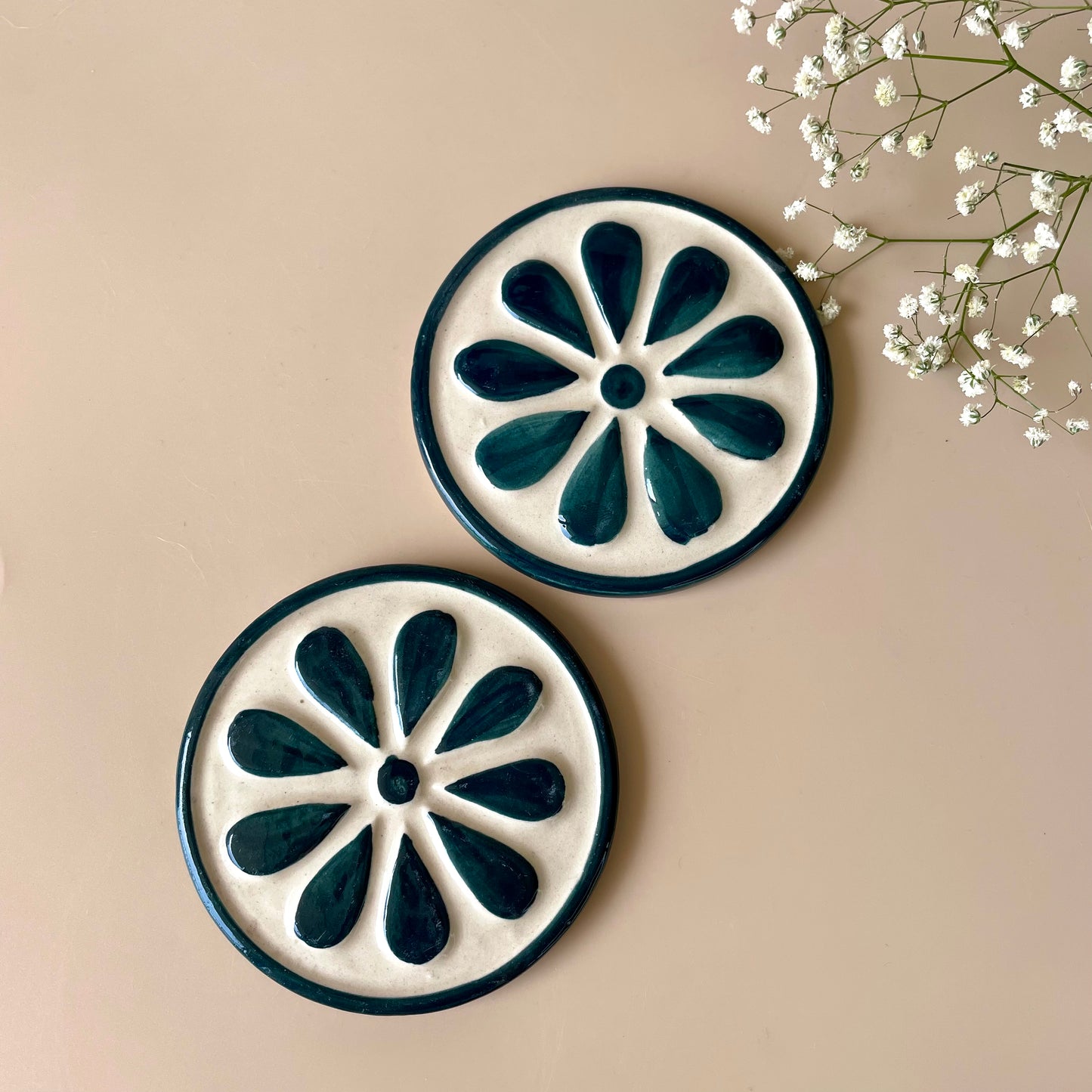 Zesty lemon coaster set Green (BUY 1 GET 1 Free)