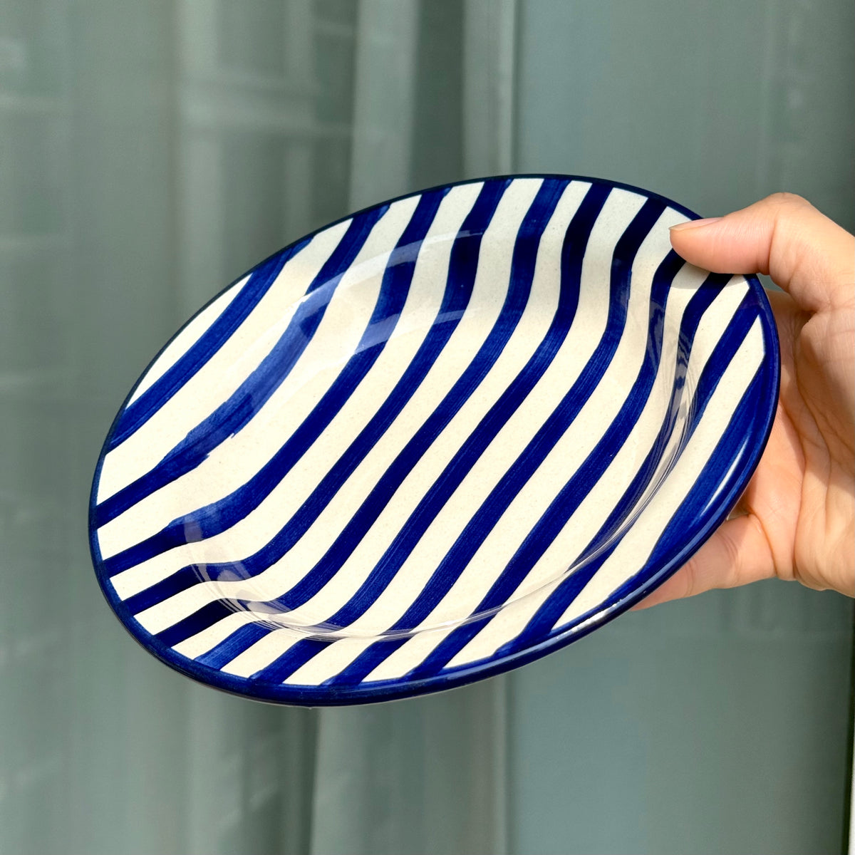 Blue Stripes pasta plate (8 inch)