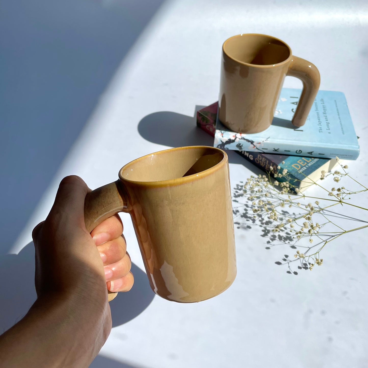 Salted Caramel coffee mug with open handle