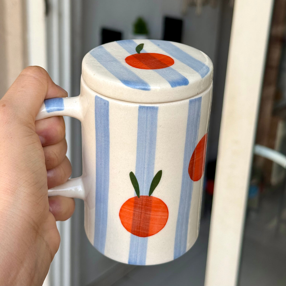 Orange pop mug (with Lid)