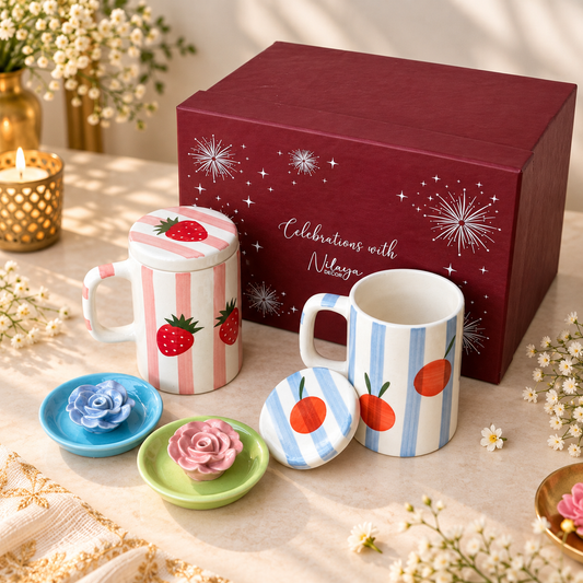 Berry Cozy & Orange Pop mug Gift Box (with lids)