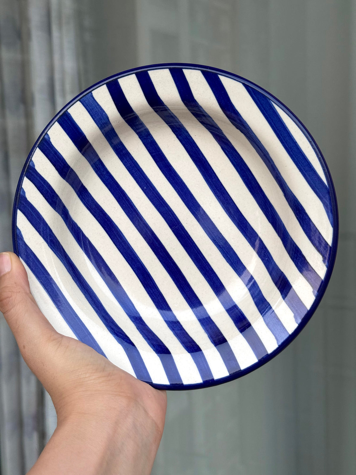 Blue Stripes pasta plate (8 inch)