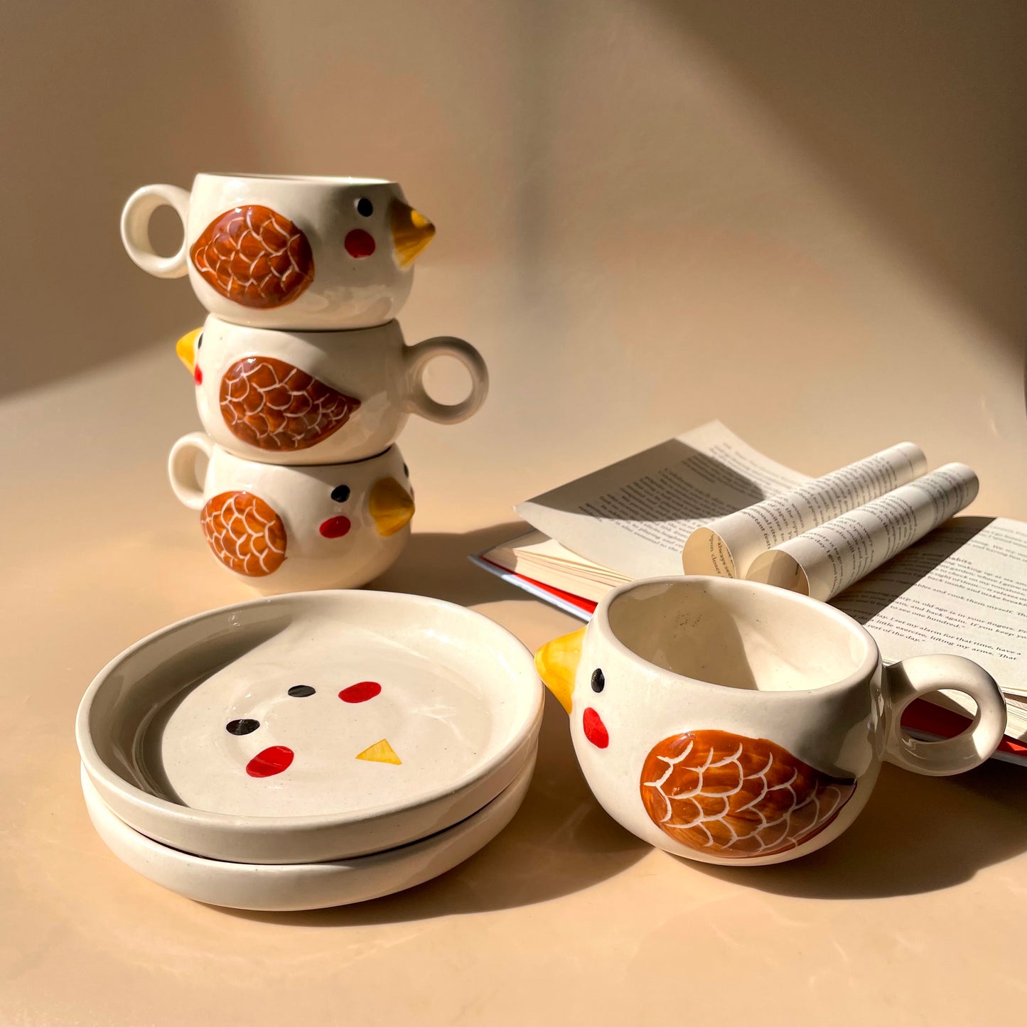 Tweety bird cup-saucer combo (4 pieces)