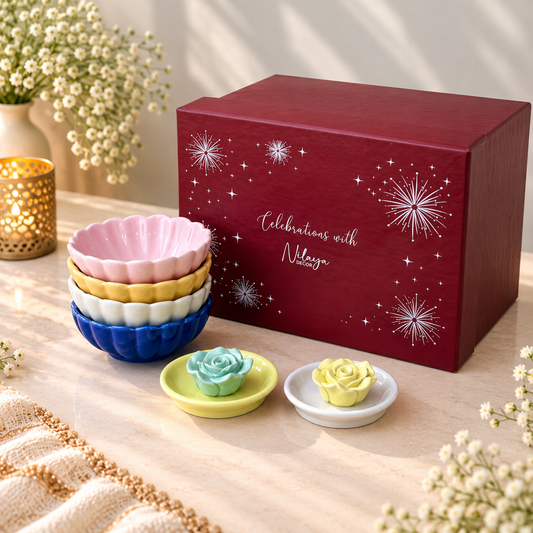 Floral dessert bowl Gift Box