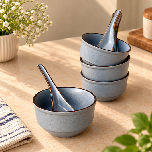 Grey Matte Soup bowl - Set of 4