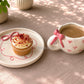 Blush bow plate cup set