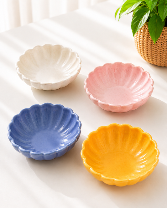 Floral Icecream dessert bowl set of 4