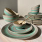 Green grey spiral dinner set (18 pieces)