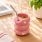 Sweetheart Sipster Pink (sipper cum tumbler) with straw