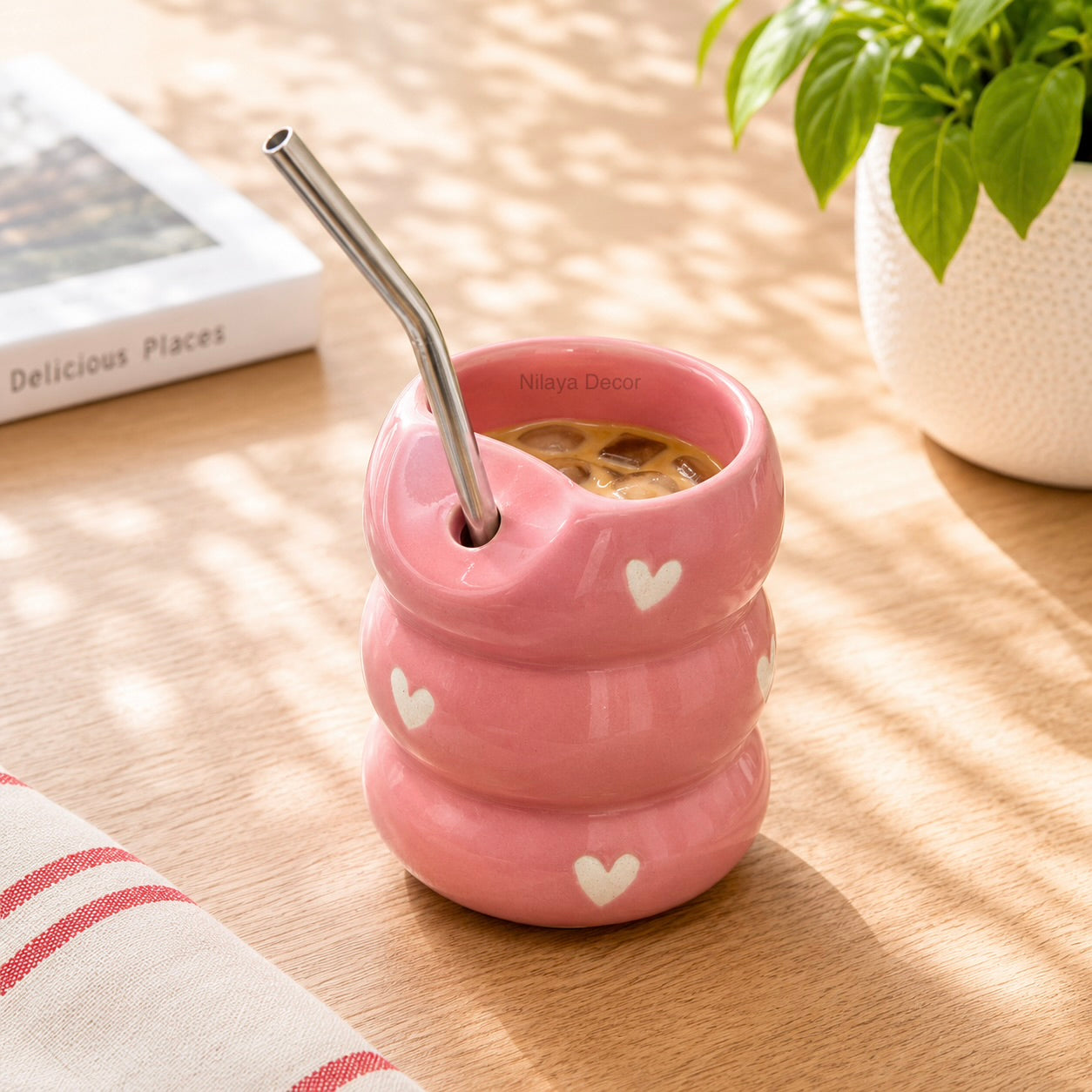 Sweetheart Sipster Pink (sipper cum tumbler) with straw