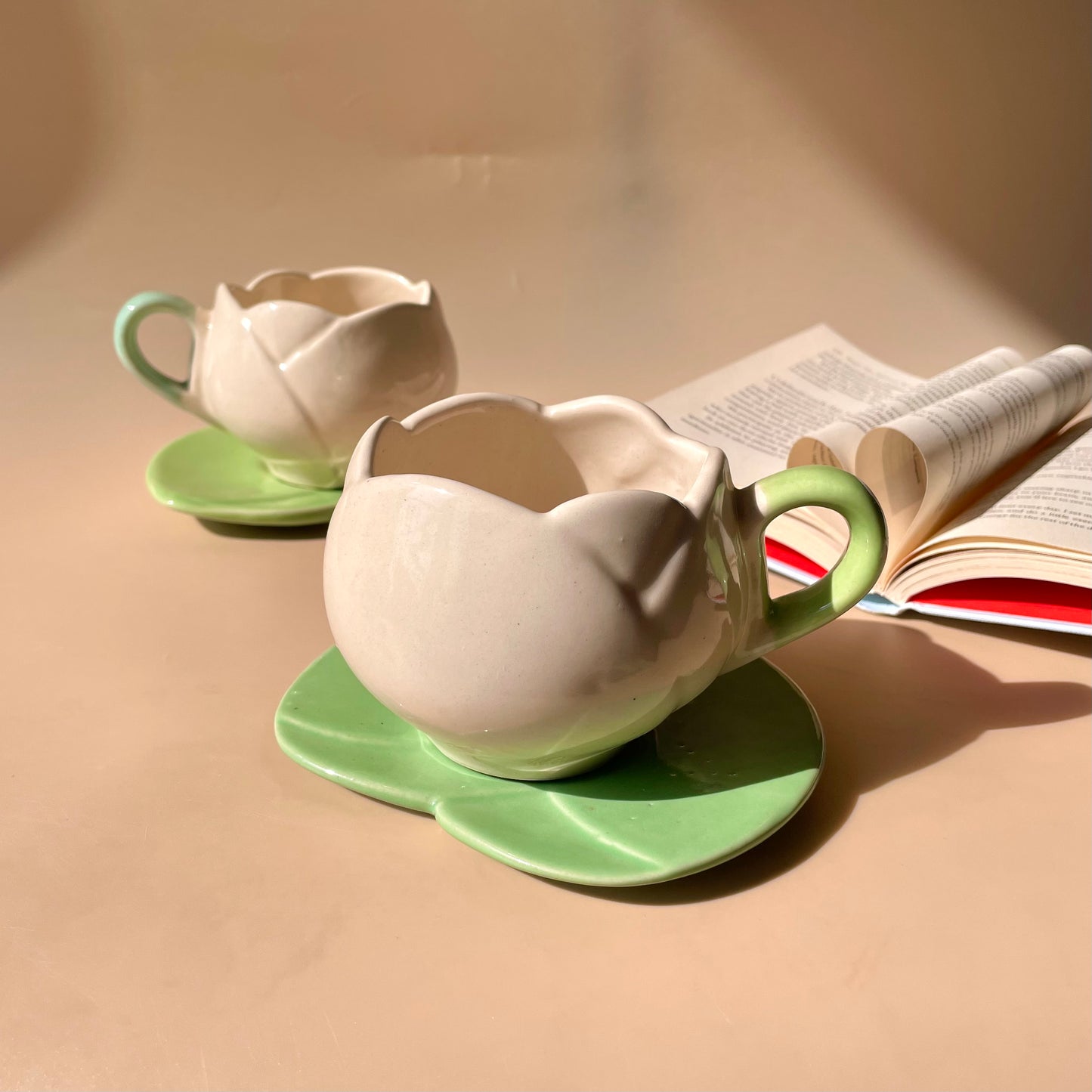 Lotus biscoff mug saucer set (White)
