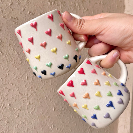 Mystical hearts coffee mug (Rainbow)