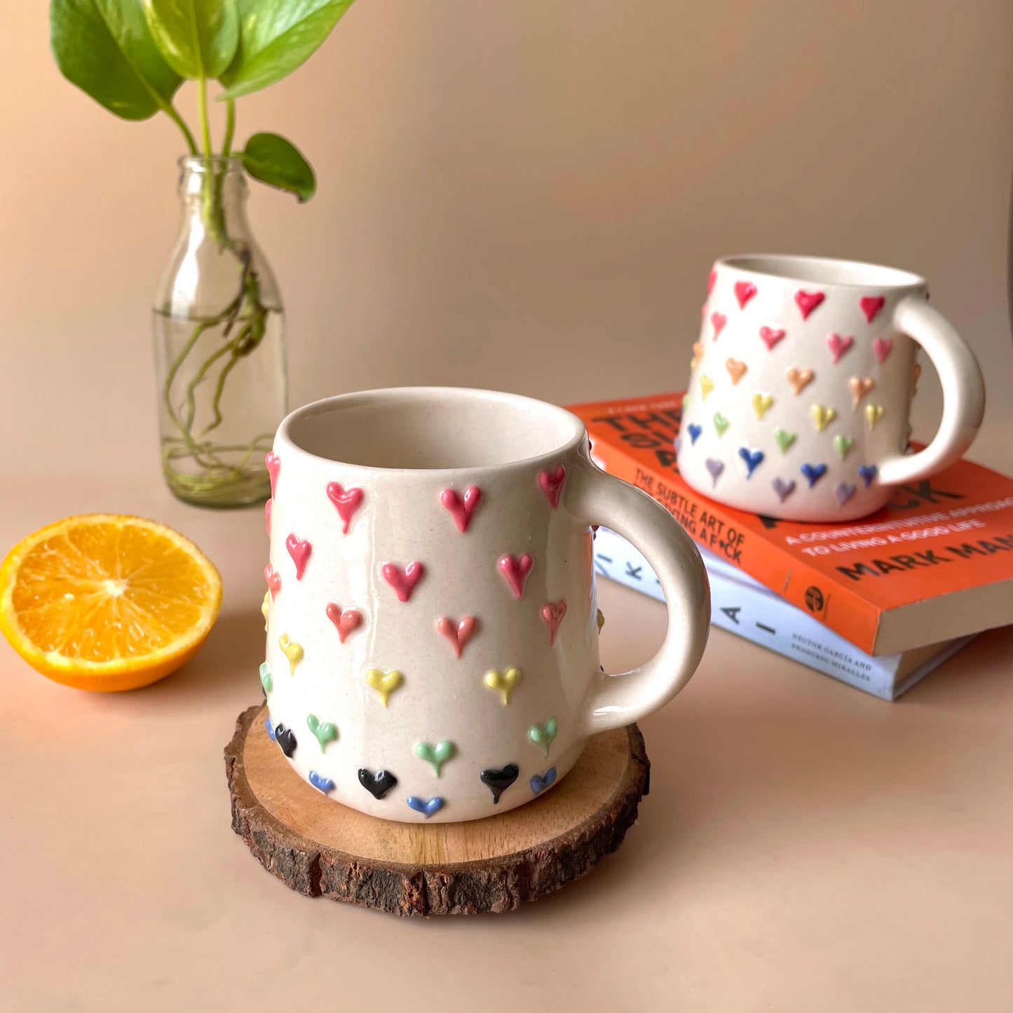 Mystical hearts coffee mug (Rainbow)
