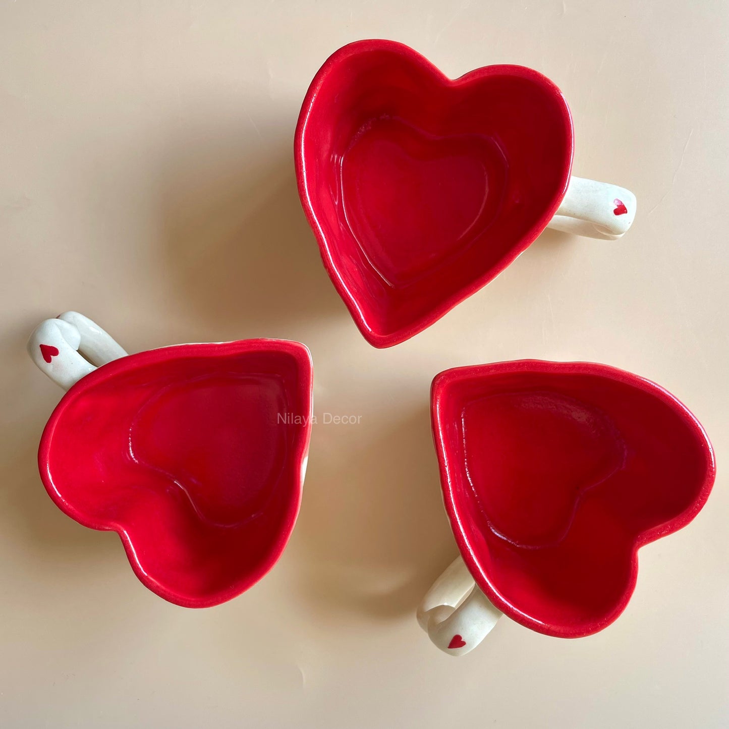 Shape of heart mug- Pink stripes