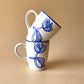 Neel Kamal sketch mug (hand-painted blue lotus)
