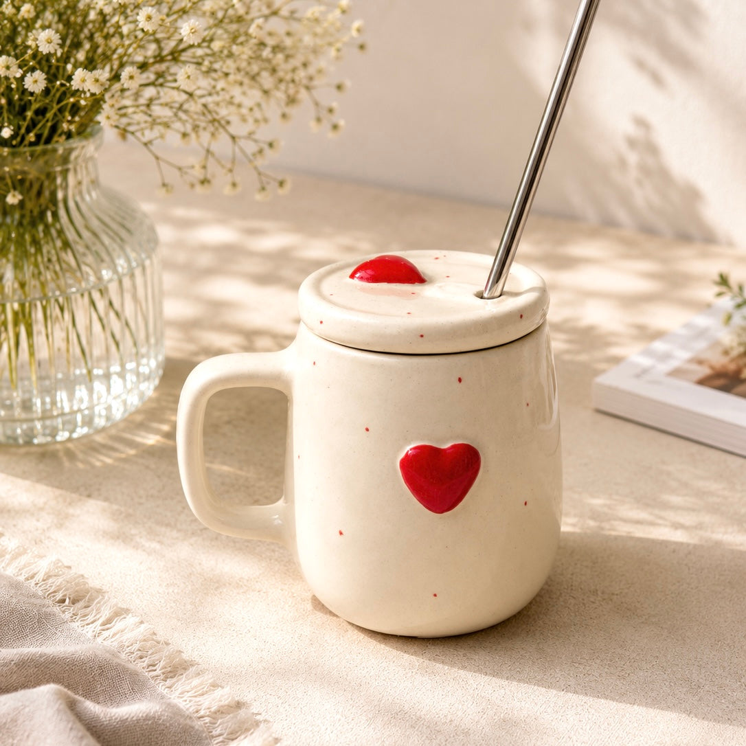 Love at first sip sipper (cum mug) with straw