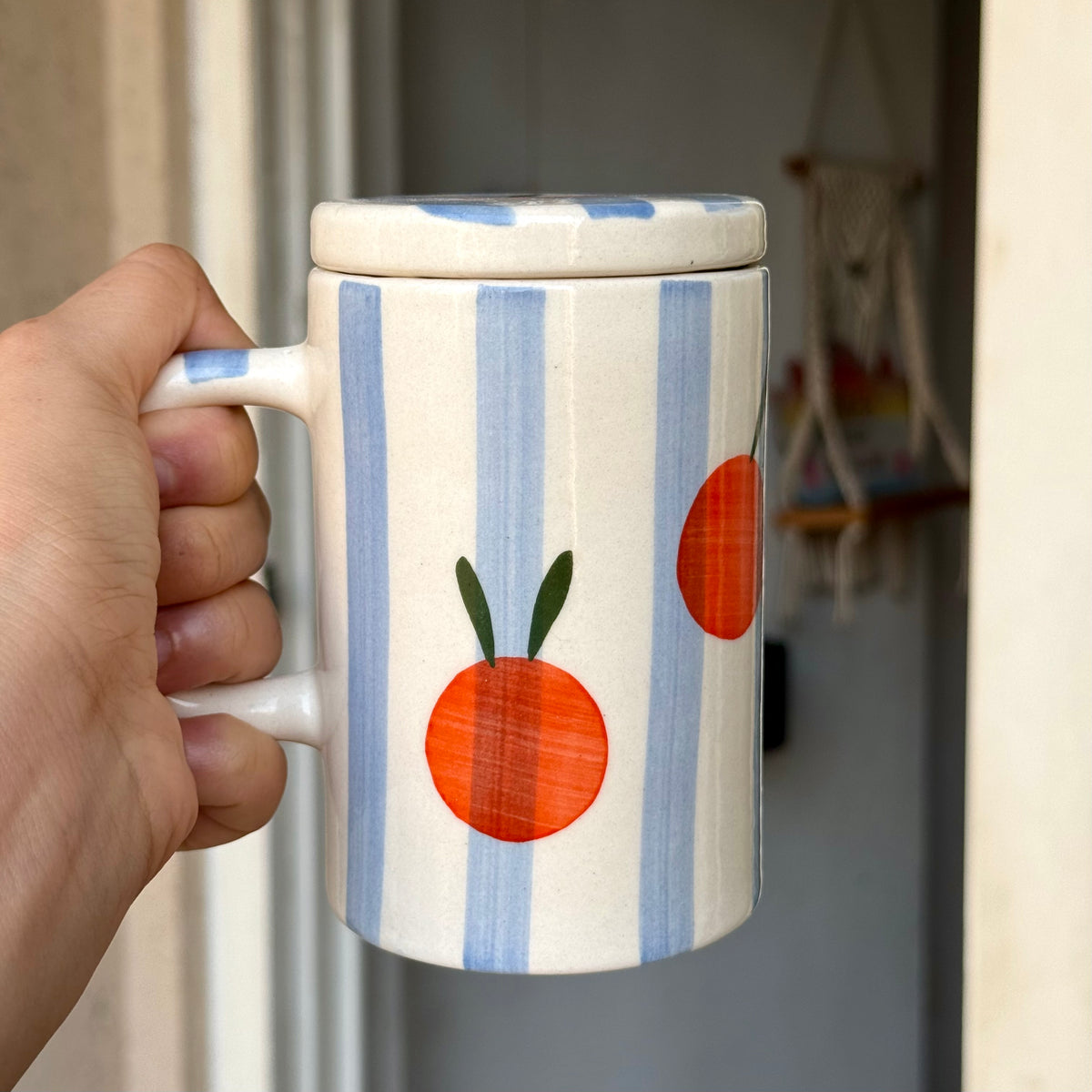 Orange pop mug (with Lid)