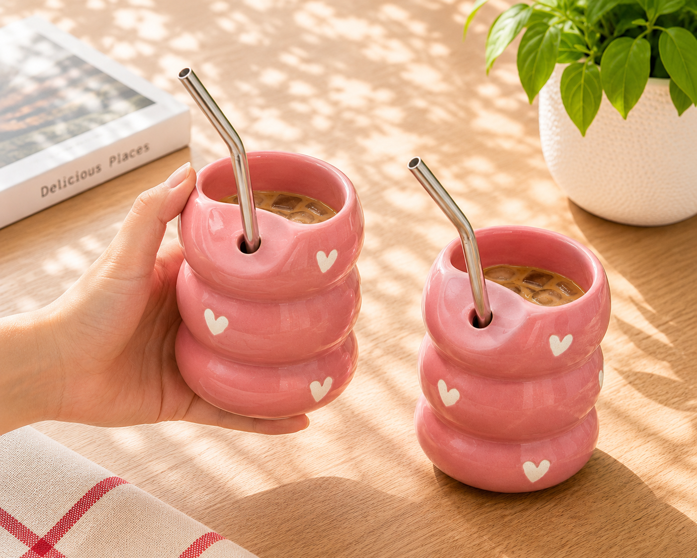 Sweetheart Sipster Pink (sipper cum tumbler) with straw