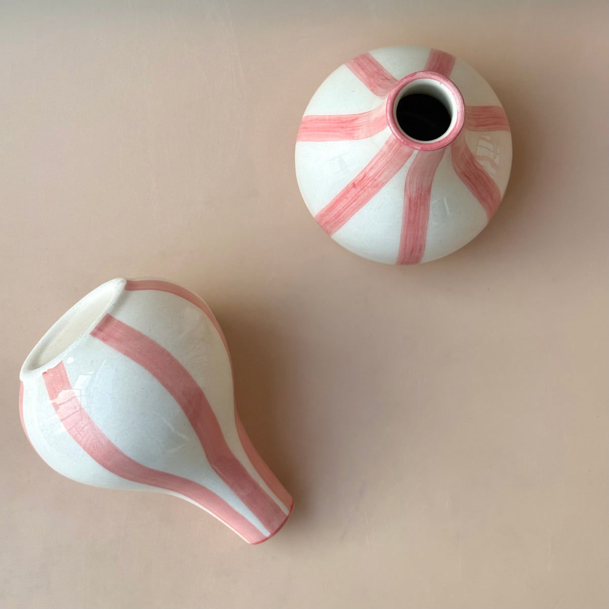 Stripes Flower Vase - Pink