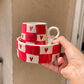 Checkered hearts breakfast set