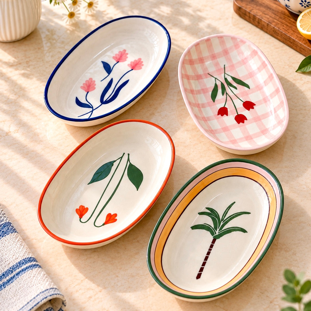 Oval Pasta Party - Set of 4 (cum Bowl)