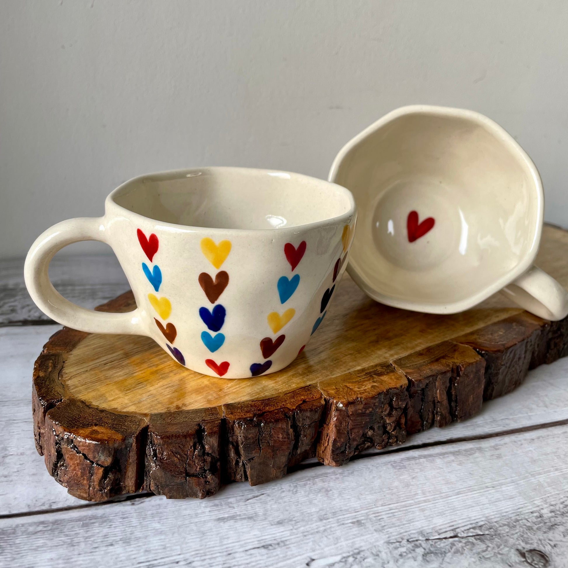 Inside My Hideaway: Painted Hearts Ceramic Cup DIY